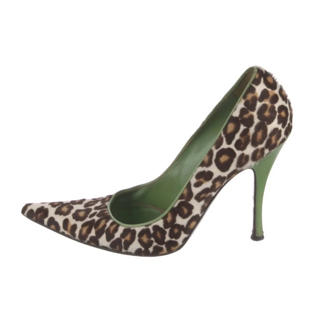 Alexander McQueen Leopard Pony Hair Pumps Size 10 womens